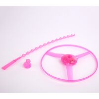 Jucarie Disc Zburator, Distractiv pentru Copii, Flippy, Aruncator Manual din Plastic, cu Lumini, Roz
