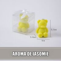 Lumanare Parfumata, Flippy, Model Ursulet, Galbena, Aroma de Iasomie, 5.5x3.6x4 cm