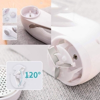 Aparat Pentru Curatat Scame, Par Si Praf, Flippy, Trimmer pentru Diferite Tipuri De Material, Cu Lame Din Otel Inoxidabil, Maner Ergonomic, Incarcare Prin USB, 15x6x9 cm, Alb