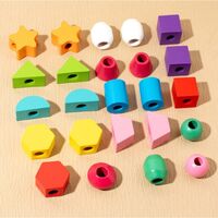 Jucarie Montessori de Sortat, Flippy, din Lemn, Forme Geometrice,+3 Ani, 25 de Piese, 21.5 x 16 x 3 cm, Multicolor