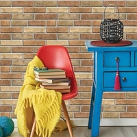 Set 10 x Placi Tapet Autocolant 3D cu Imitatie de Caramida de Piatra, pentru Perete Bucatarie Sufragerie, Usor de Curatat, Rezistent la Apa, Autoadeziv, 30x30 cm, Maro