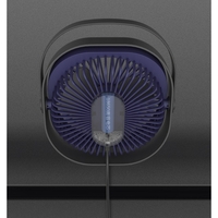 Mini ventilator pentru birou cu usb, Flippy, rotire 360 grade, 3 viteze, 4000 mA, 13.5 x 12,8, Albastru