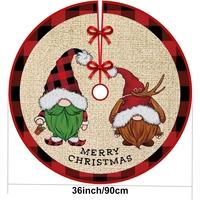 Covoras pentru Bradul de Craciun, Flippy, din Tesatura Pufoasa, cu Fundite de Prindere, Model Gnomi, Multicolor, Diametru 90 cm