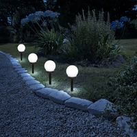 Set 2 Lampi Solare LED, Sferice, Tip Glob Flippy, Diametru 10 cm, Alb rece