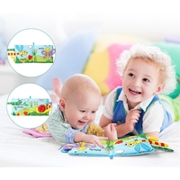 Carte Senzoriala, Flippy, pentru Bebelusi, 15x16x4 cm, cu Animalute, 3D, Cu Sunete si Fosnete, 0-3 Ani, Model Buburuza, Multicolor