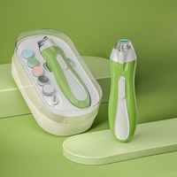 Pila Electrica, Flippy, pentru Copii si Bebelusi, din ABS, 6 Accesorii, cu Lumina LED, 9.5 x 6 x 17 cm, Verde