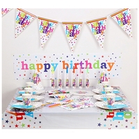 Set 6 Farfurii de Unica Folosinta, Flippy, Colectia Happy Birthday, 23 cm, din Carton Laminat, Multicolor