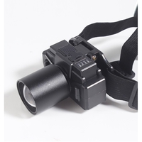 Lanterna LED de Montat pe Cap, Flippy, cu Raza Lunga de Zoom, Far Telescopic, Reglabil, Rezistent la Apa, pentru Pescuit in Aer Liber, Camping, Lumina Puternica, Lanterna, 7x4.5x6 cm, Negru