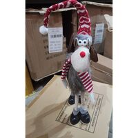 Figurina de Craciun, Flippy, Ren 3D, din Panza si Polistiren, 70 cm Inaltime, Multicolor