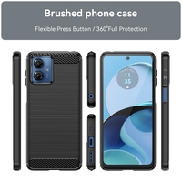 Husa de Protectie pentru Motorola Moto G14, Flippy, Protectie 360, din TPU cu element de Carbon, Anti Alunecare, 1.8 mm, Negru