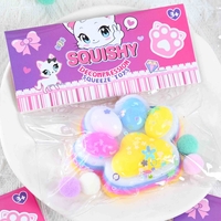Jucarie Antistres Squishy, Flippy, Labuta de Pisica Squeeze Toys, cu Revenire Lenta, 7.5 cm, Model 270515, Multicolor