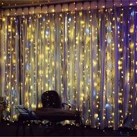 Instalatie Craciun Profesionala de Exterior IP65, Tip Perdea, 7m x 5m, 3500 Led-uri Mari, Alb cald, cu flash, Alimentator si prelungitor 6,5 m, Interconectabila, Fir negru, Flippy