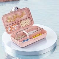 Cutie Medicamente, Flippy, Roz, 7 Compartimente, Portabila si Compacta, 11x7.2x3.5 cm, Ideala pentru Uzul Cotidian