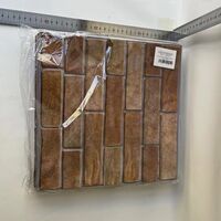 Set 10 x Placi Tapet Autocolant 3D cu Imitatie de Caramida de Piatra, pentru Perete Bucatarie Sufragerie, Usor de Curatat, Rezistent la Apa, Autoadeziv, 30x30 cm, Maro