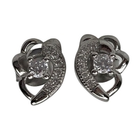 Cercei Argint 925 Inimioara cu Floare