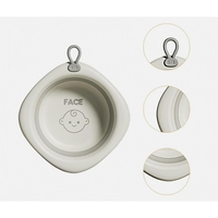 Cada Pliabila pentru Baie pentru Copii, Flippy, Cadita pentru Bebelusi, Model Romb pentru Fata, Gri, 31.5x31.5x3.5 cm, 3L