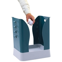 Cos de Gunoi Extensibil, Flippy, din Plastic, Reglabil, Pliabil, Versatil, pentru Bucatarie, Baie sau Birou, Cos Universal, 21x25x17 cm, Albastru Gri