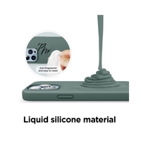 Husa pentru Apple iPhone 14 Plus Flippy, Liquid Silicone, cu Microfibra pe interior, Protectie Antisoc, Dark Green, Verde inchis
