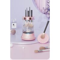 Dispozitiv Portabil de Curatare a Pensulelor de Machiaj, Flippy, pentru Pensule de Diferite Dimensiuni, 5V, 7000RPM, Vibratii Sonice, USB Type C, 9x9x16 cm, Roz