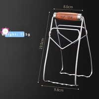 Clema pentru Boluri, Flippy, Anti-Alunecare, din Otel Inoxidabil, Extindere, pentru Oale, Tigai, de Uz Casnic, Rezistent la Temperaturi Inalte, 19.5x9.8x8 cm, Maner Maro, Gri