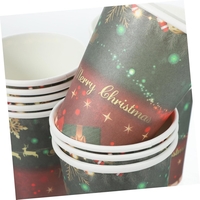 Set 16 Pahare de Unica Folosinta, Flippy, Model Merry Christmas, Tematica de Craciun, 9.14 cm, Rosu Verde