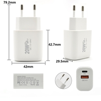 Incarcator Fast Charging pentru Telefon, Flippy, Dual Port USB-A si USB-C cu Cap de Incarcare Standard European, Power Delivery 20W Q.C 3.0, Alb