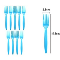 Set 10 Furculite de Unica Folosinta, Flippy, Plastic, 15.5 x 2.5 cm, Albastru
