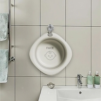 Cada Pliabila pentru Baie pentru Copii, Flippy, Cadita pentru Bebelusi, Model Romb pentru Fata, Gri, 31.5x31.5x3.5 cm, 3L