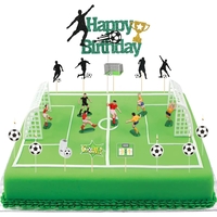 Set 5 Lumanari de Tort, Flippy, Model Mingi de Fotbal, 3.5 cm, din Ceara, Alb/Negru