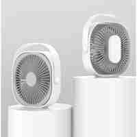 Mini ventilator pentru birou cu usb, Flippy, rotire 360 grade, 3 viteze, 4000 mA, 13.5 x 12,8, Gri