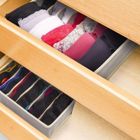 Cutie De Depozitare, Flippy, Pentru Lenjerie, Sosete Si Sutiene, Material Textil, 7 Compartimente, 32 x 32 x 10 cm, Culoare Gri