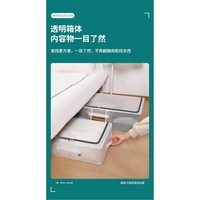 Cutie de Depozitare pentru Pantofi, Flippy, 60*30*21CM , din Plasa PVC Impermeabila si Cadru de Otel, Pliabila, Fermoar Bidirectional, Transparenta