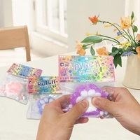 Jucarie Antistres Squishy, Flippy, cu Revenire Lenta, Squeeze Pinch Family, Model Labuta de Pisica Pufoasa, 6x6 cm, 72g, Ambalaj Transparent, Mov-Alb