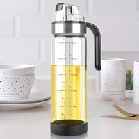 Sticla de ulei etansa cu deschidere inchidere, Flippy, Dispenser de ulei de bucatarie, Sos de soia, Otet, 500 ml, Transparent