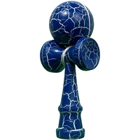 Jucarie Profesionala Kendama, Flippy, din Lemn, 18 cm, Albastru/Alb