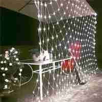 Instalatie Craciun, Tip Plasa, 14 m x 2 m, 1120 LED-uri, Alb rece, 8 jocuri de lumini, Transformator cu telecomanda, Interconectabila, Prelungitor 5 m inclus, Fir transparent, Flippy