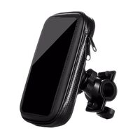 Suport husa telefon mobil Flippy pentru bicicleta si motocicleta, rezistent apa si socuri, touchscreen, 360 rotativ, negru, marime L ≤ 5.5 inch