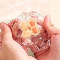 Jucarie Antistres Squishy, Flippy, Labuta de Pisica Pufoasa, cu Revenire Lenta, 7 x 6.5 cm, Model Legume, Multicolor