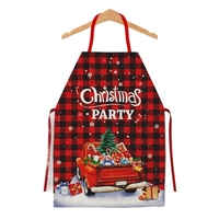 Sort de Bucatarie Decorativ, Flippy, Tema Craciun, 50 x 70 cm, Model Christmas Party, din Poliester, Rosu