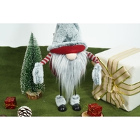 Ornament de Craciun spiridus, Flippy, gri/rosu, textil, 55 cm