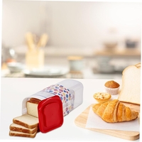 Cutie Depozitare Paine, Flippy, din Plastic, 34 x 13 cm, Pastreaza Prospetimea, Capac Rosu