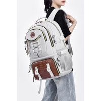 Rucsac Multifunctional pentru Calatorie, Flippy, pentru Alpinism, Voiaj, Drumetii, din Panza Oxford, 34x16x52 cm, Alb