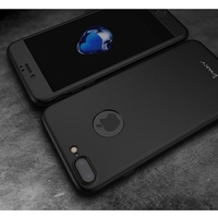 Husa Apple iPhone 8 Plus IPAKY Full Cover 360 Negru + Folie Cadou