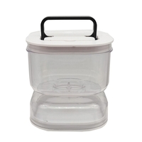 Borcan pentru Muraturi, Flippy, cu Separator pentru Lichide, Ermetic, Termorezistent, Tip Clepsidra, 1400 ml, ABS, Alb, 13.5x9.5 cm