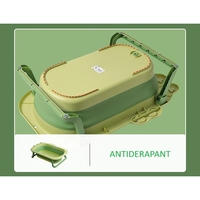 Cada Pliabila pentru Baie, Flippy, din PP+TPR, pentru Copii 0-6 Ani, Model Crocodil, Dop de Scurgere, 80x54x21 cm, Verde