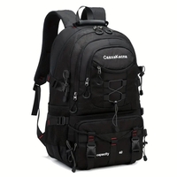 Rucsac Multifunctional de Alpinism, Flippy, Capacitate 36-55 L, de Calatorie, Impermeabil, Slot USB Incarcare Telefon, Bretele Reglabile, 52 x 34 x 19 cm, Negru