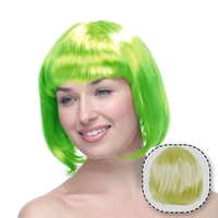 Peruca Cosplay, Flippy, Tunsoare Bob cu Breton, pentru Carnaval, Halloween, Petreceri Tematice, din PET, Marime Universala, Verde
