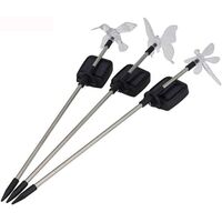Set 3 Lampi Solare LED tip pasare-fluture-libelula, Inaltime 43 cm, Flippy, Multicolor