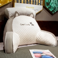 Perna Multifunctionala, Flippy, Spatar pentru Pat, Protectie Lombara, Marime Medie, 60 x 40 cm, din Plus, Model Catelus, Gri