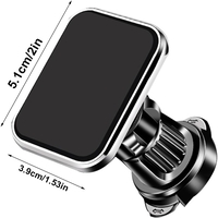 Suport Auto pentru Telefon, Flippy, MagSafe, cu Magnet, Prindere Grila de Ventilatie, Detalii Fine, Rotativ 360 de Grade, Plastic Magnet Silicon, 5.1x3.9 cm, Negru Argintiu